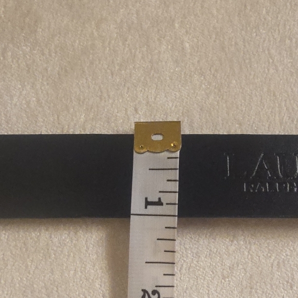 Lauren Ralph Lauren Full Grain Leather Black Belt with Silver Hook Buckle M - Picture 13 of 13